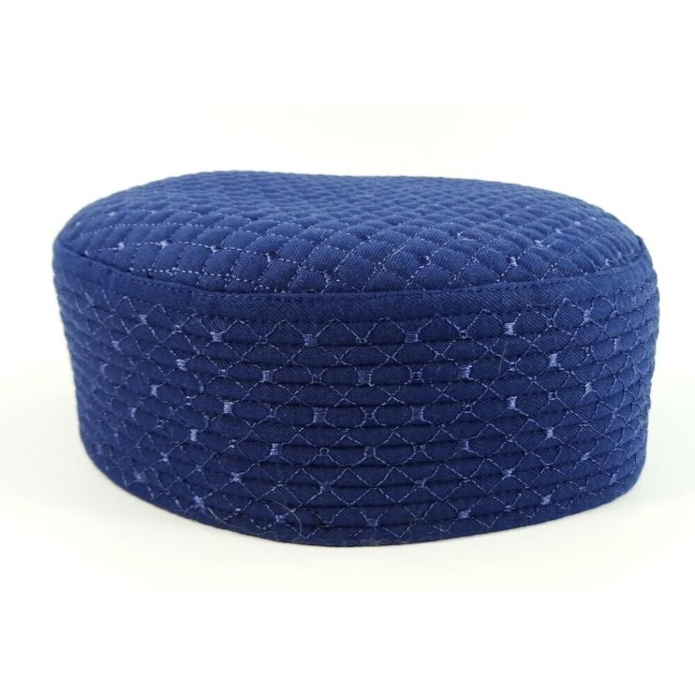 Men's Royal Blue Quilted Kufi Cap Prayer Hat Takiyah Topi Al-Hijaz Size 23